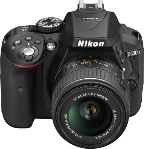 Nikon D5300 SLR-Digitalkamera (24,2 Megapixel, 8,1 cm (3,2 Zoll) LCD-Display, Full HD, HDMI, WiFi, GPS, AF-System mit 39 Messfeldern) Kit inkl. AF-S DX 18-55 VR II Objektiv schwarz - 2