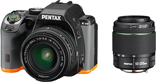 Pentax K-S2 Spiegelreflexkamera (20 Megapixel, 7,6 cm (3 Zoll) LCD-Display, Full-HD-Video, Wi-Fi, GPS, NFC, HDMI, USB 2.0) Double-Zoom-Kit inkl. 18-50mm und 50-200mm WR-Objektiv schwarz/orange - 10