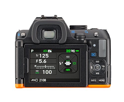 Pentax K-S2 Spiegelreflexkamera (20 Megapixel, 7,6 cm (3 Zoll) LCD-Display, Full-HD-Video, Wi-Fi, GPS, NFC, HDMI, USB 2.0) Kit inkl. 18-135mm WR-Objektiv schwarz/orange - 3