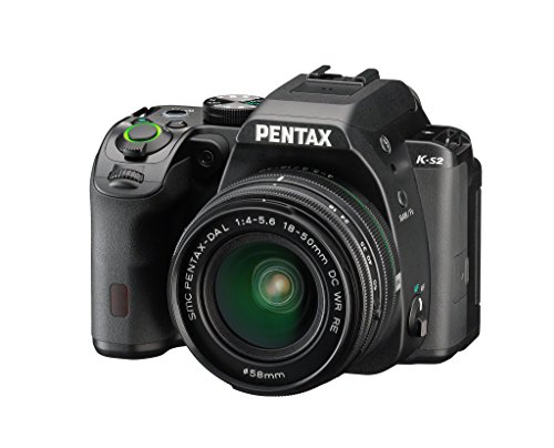 Pentax K-S2 Spiegelreflexkamera (20 Megapixel, 7,6 cm (3 Zoll) LCD-Display, Full-HD-Video, Wi-Fi, GPS, NFC, HDMI, USB 2.0) Kit inkl. 18-50mm WR-Objektiv schwarz - 1